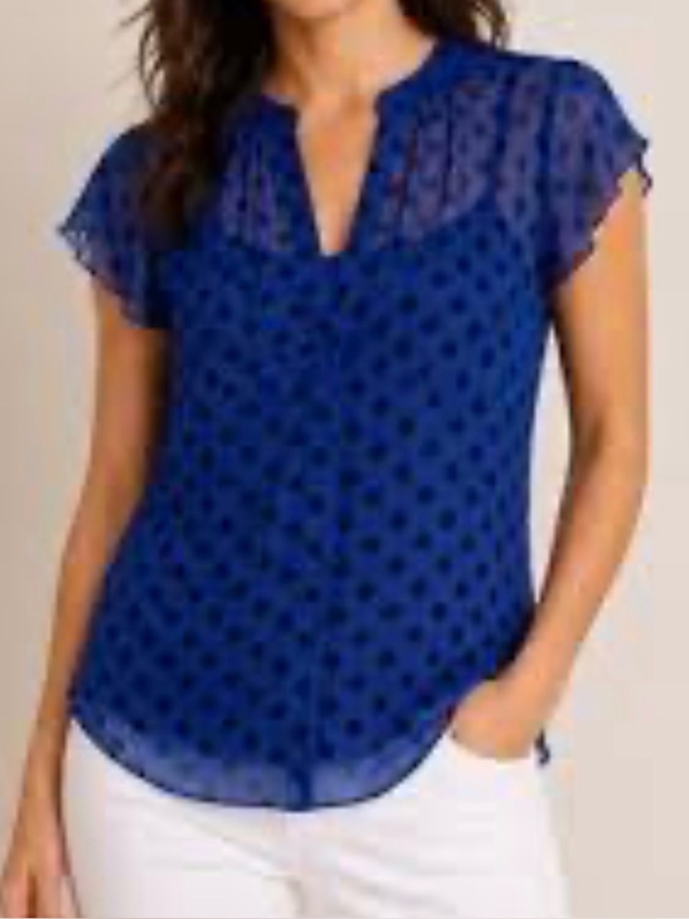 Boden Blue Polka Dot Blouse with camisole US size 6
